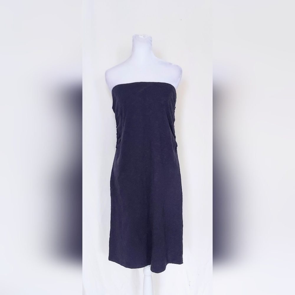 Caslon Strapless Dress Blue Womens Medium 100% Cotton